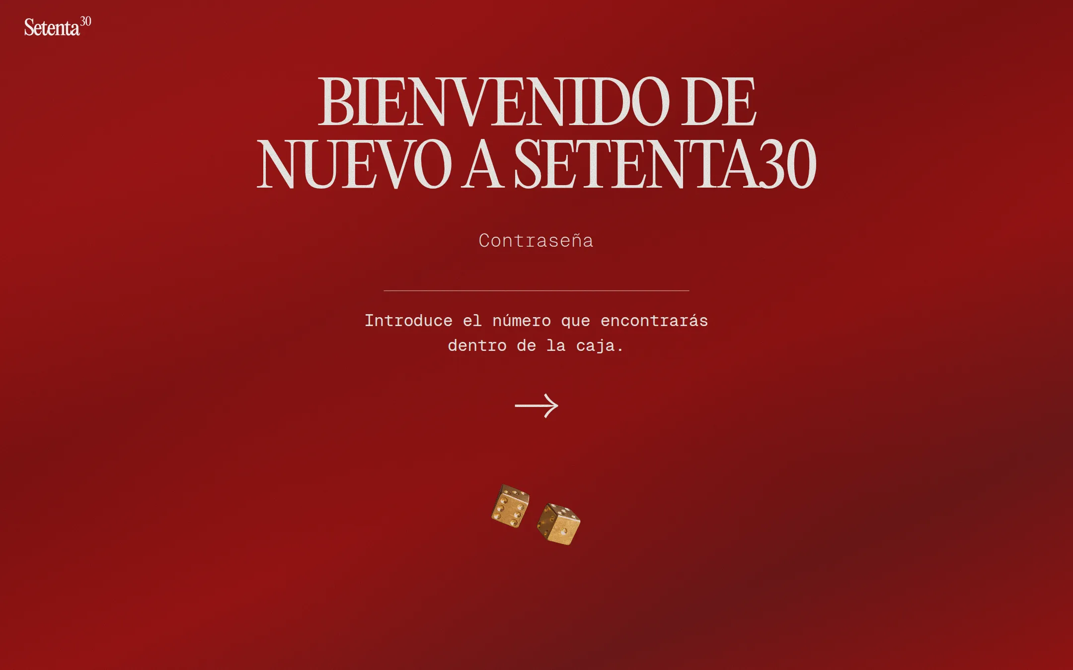 Setenta30 — Acceso con código
